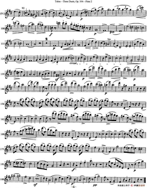 图露三首长笛简易重奏曲Op.104（Flute 2）（NO.2）