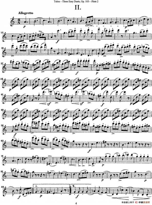 图露三首长笛简易重奏曲Op.103（Flute 2）（NO.2）