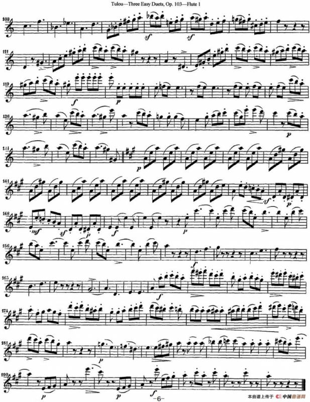 图露三首长笛简易重奏曲Op.103（Flute 1）（NO.2）
