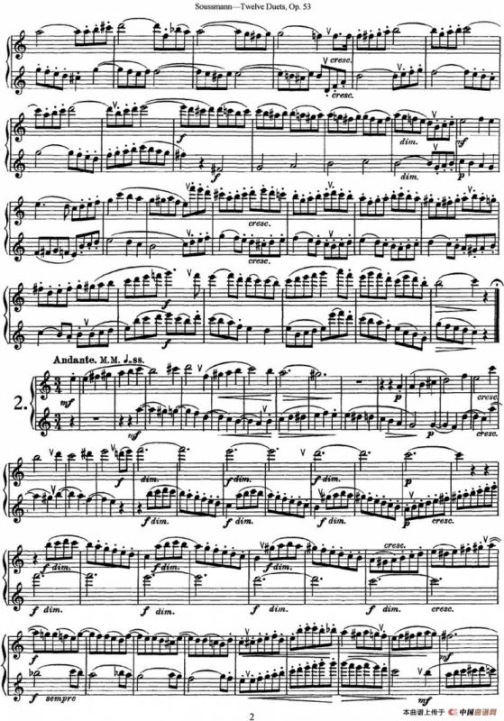 苏斯曼12首长笛重奏曲Op.53（NO.1-NO.4）