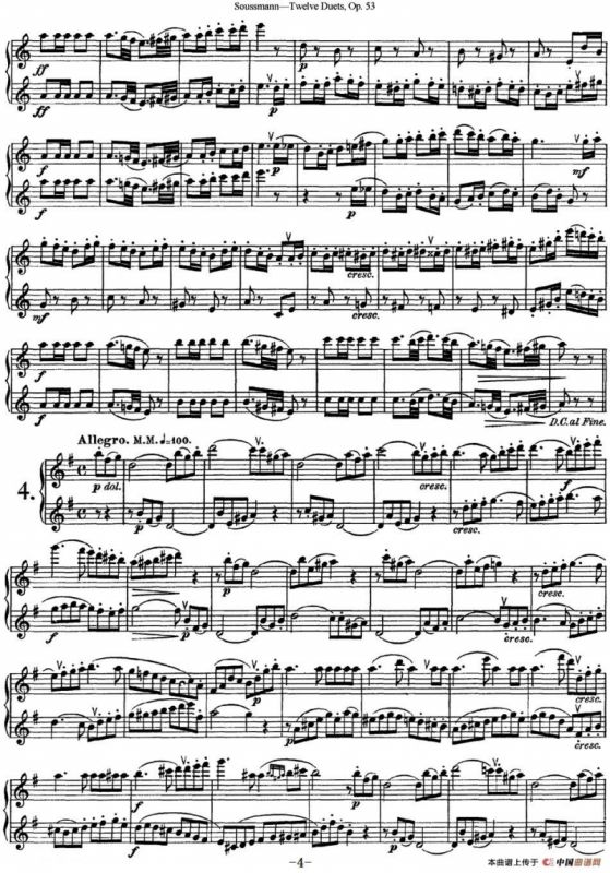 苏斯曼12首长笛重奏曲Op.53（NO.1-NO.4）
