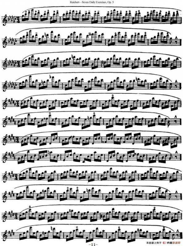 瑞澈特七首每日长笛练习曲Op.5（NO.5）