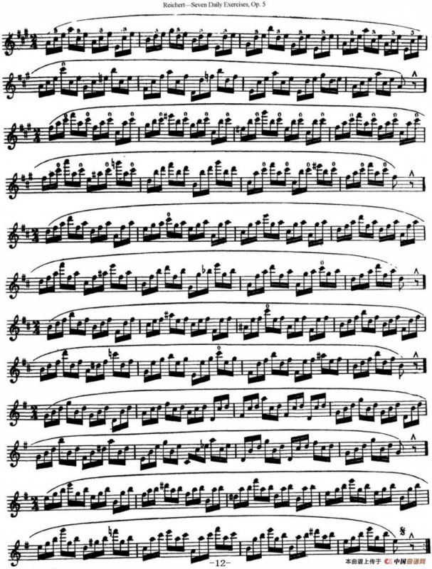 瑞澈特七首每日长笛练习曲Op.5（NO.5）