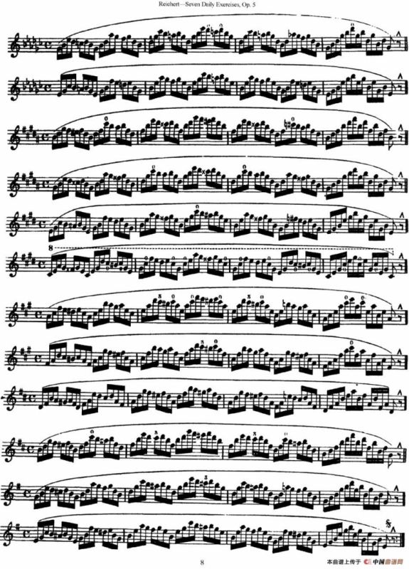 瑞澈特七首每日长笛练习曲Op.5（NO.4）