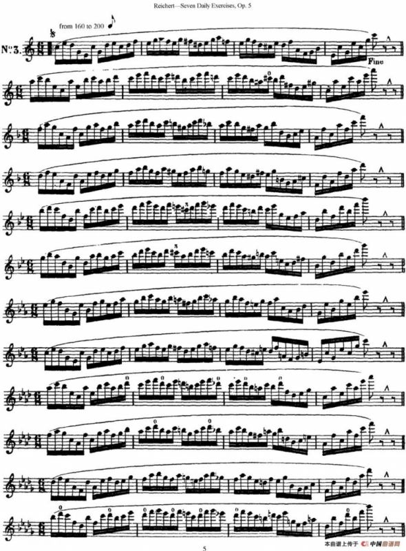 瑞澈特七首每日长笛练习曲Op.5（NO.3）
