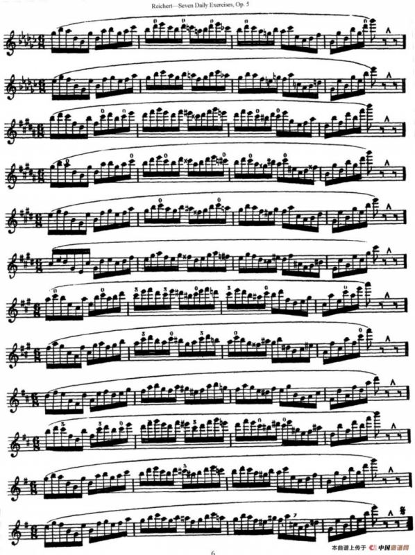 瑞澈特七首每日长笛练习曲Op.5（NO.3）