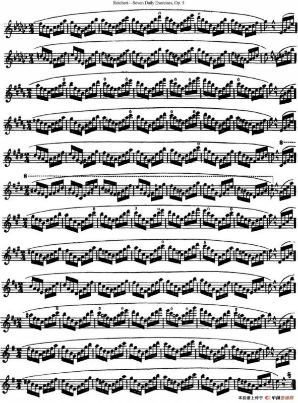 瑞澈特七首每日长笛练习曲Op.5（NO.2）