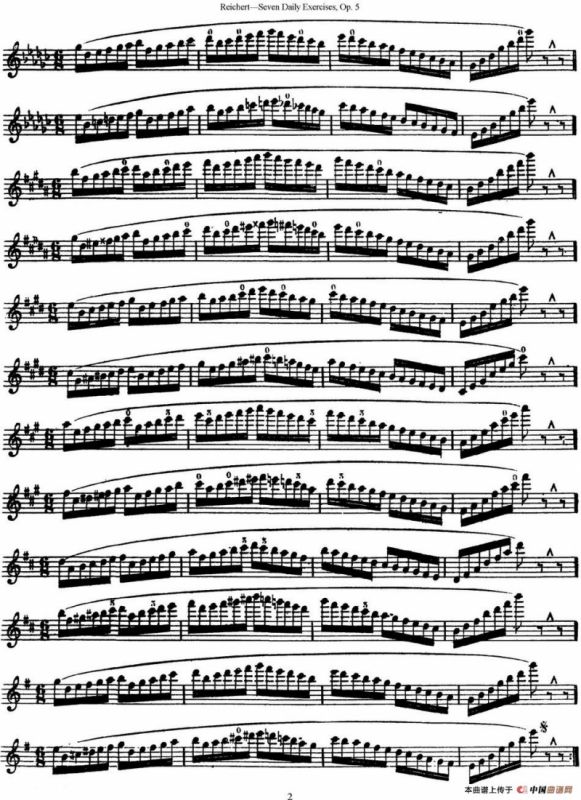 瑞澈特七首每日长笛练习曲Op.5（NO.1）
