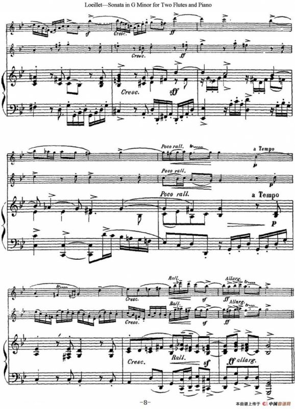 罗埃莱特G小调双长笛与钢琴奏鸣曲