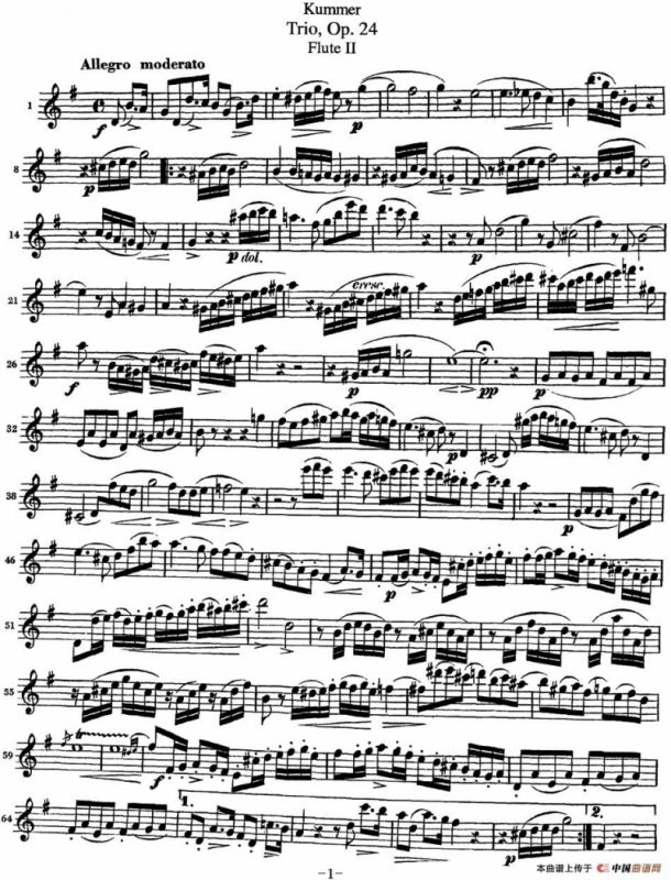 库默长笛三重奏Op.24（Flute 2）