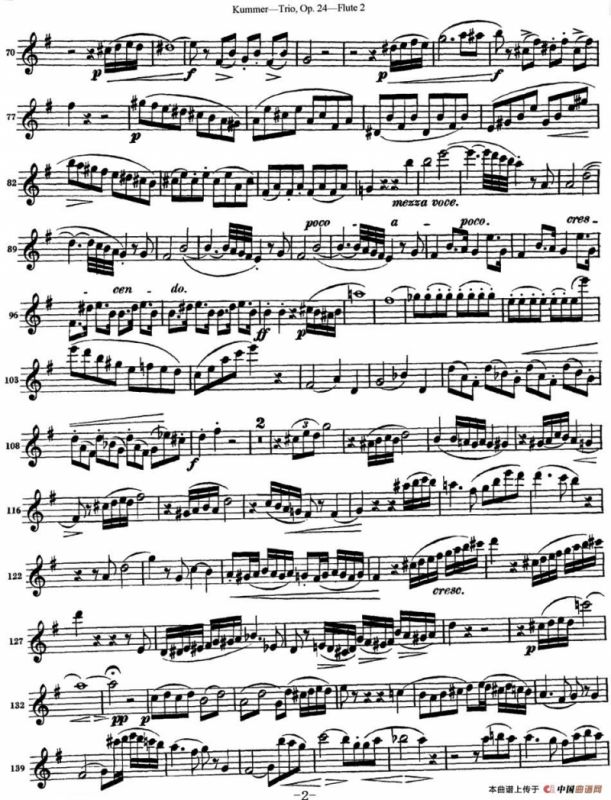 库默长笛三重奏Op.24（Flute 2）