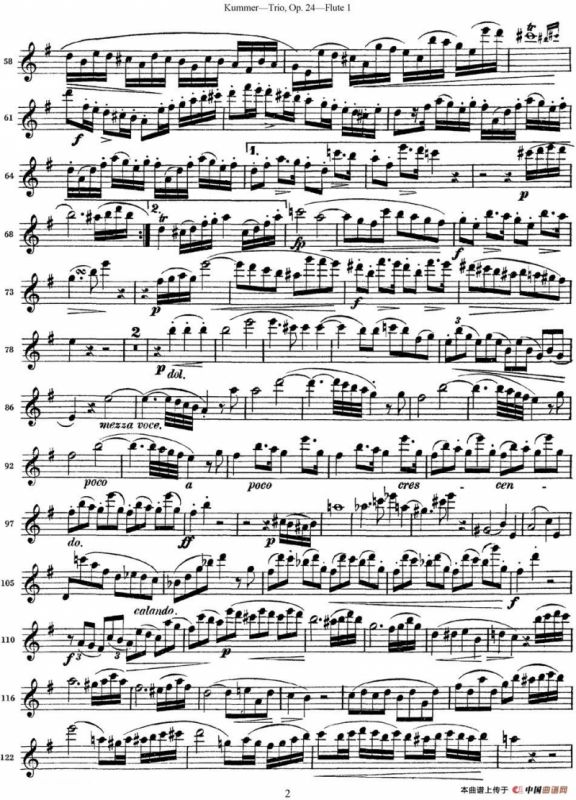 库默长笛三重奏Op.24（Flute 1）