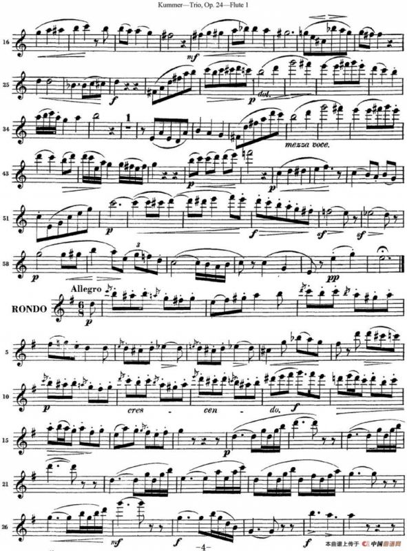 库默长笛三重奏Op.24（Flute 1）