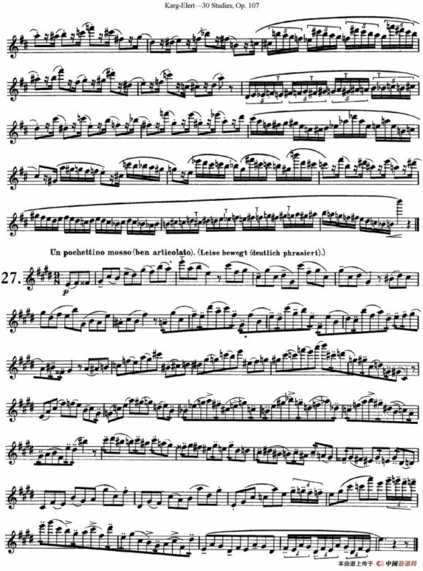卡-伊勒特30首长笛练习曲Op.107（NO.25-NO.27）