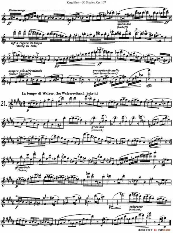 卡-伊勒特30首长笛练习曲Op.107（NO.19-NO.21）