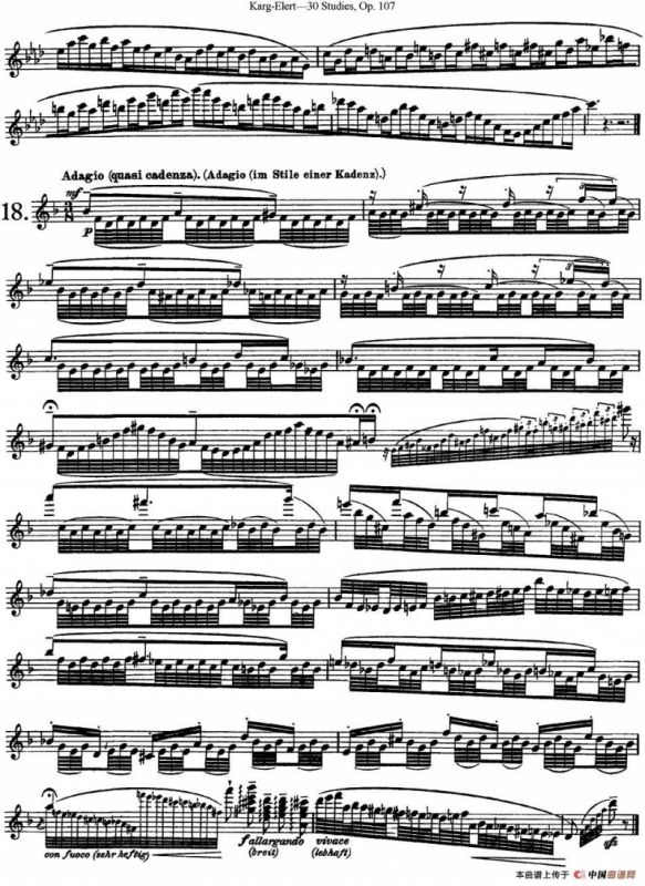 卡-伊勒特30首长笛练习曲Op.107（NO.16-NO.18）