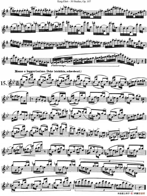 卡-伊勒特30首长笛练习曲Op.107（NO.13-NO.15）