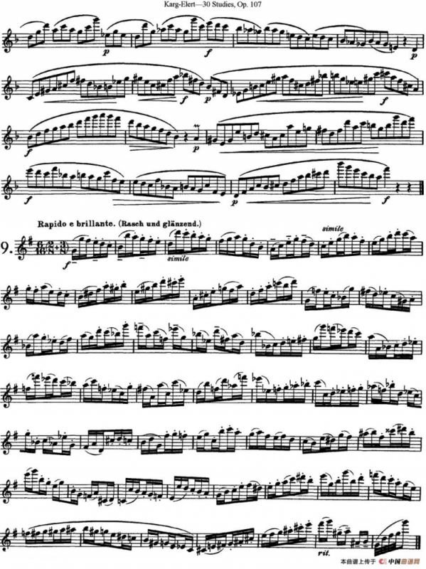 卡-伊勒特30首长笛练习曲Op.107（NO.4-NO.9）