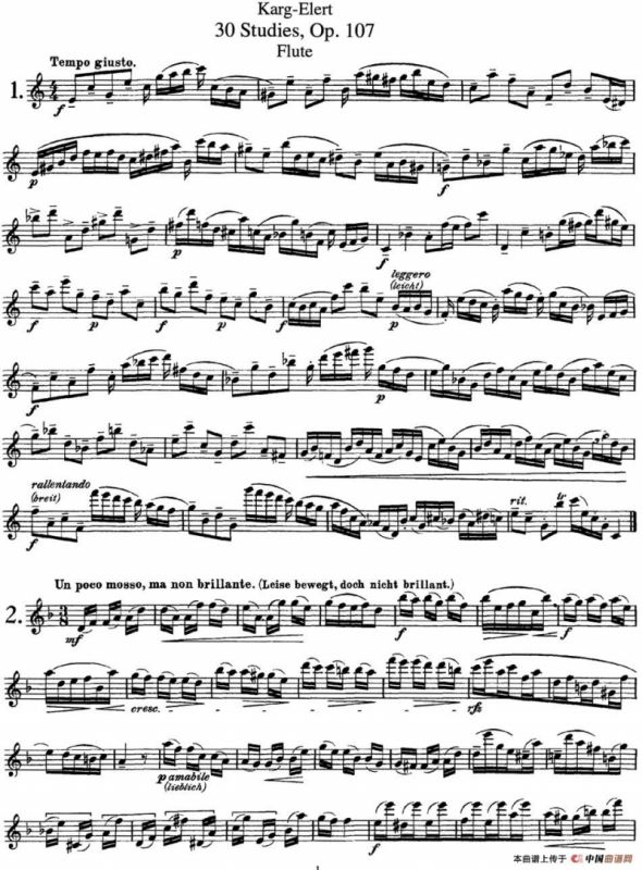 卡-伊勒特30首长笛练习曲Op.107（NO.1-NO.3）