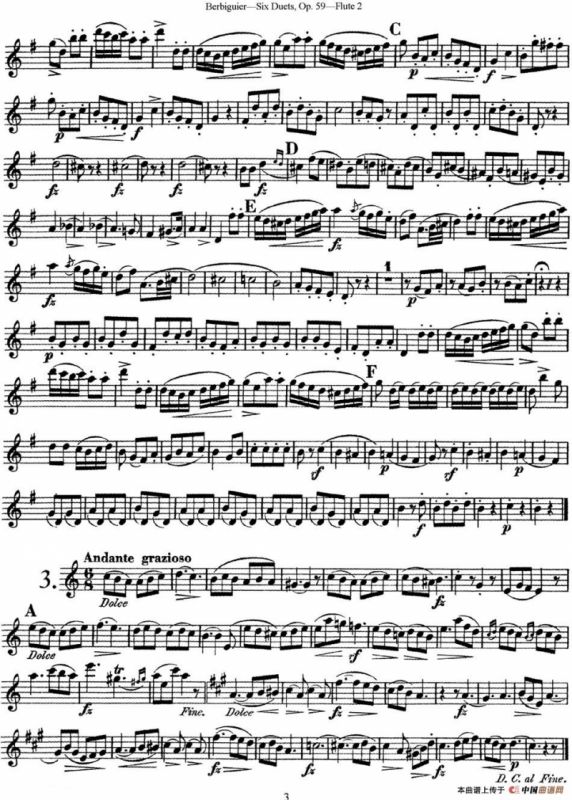博比格6首长笛二重奏练习曲Op.59（Flute 2）