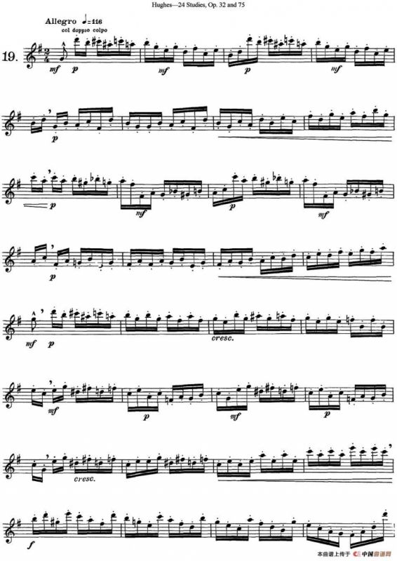 胡埃斯24首长笛练习曲Op.32（NO.19）