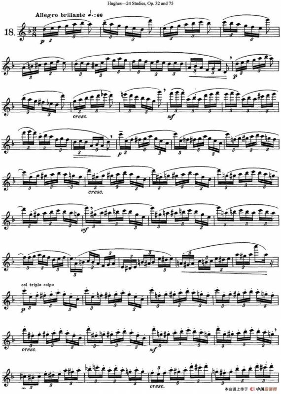 胡埃斯24首长笛练习曲Op.32（NO.18）