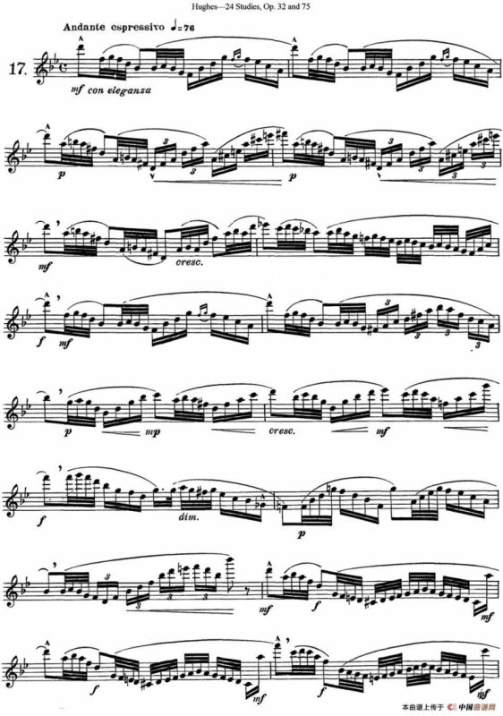 胡埃斯24首长笛练习曲Op.32（NO.17）