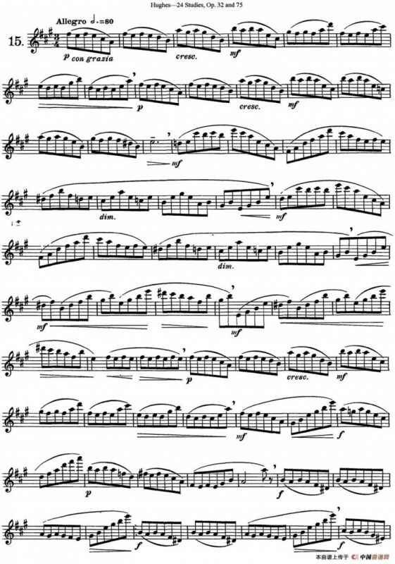 胡埃斯24首长笛练习曲Op.32（NO.15）