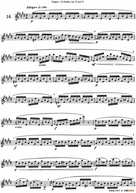 胡埃斯24首长笛练习曲Op.32（NO.14）