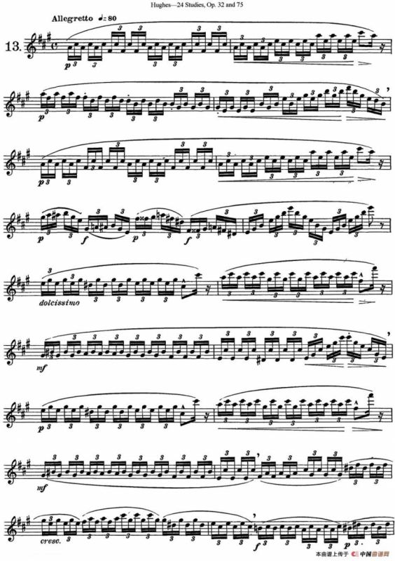 胡埃斯24首长笛练习曲Op.32（NO.13）