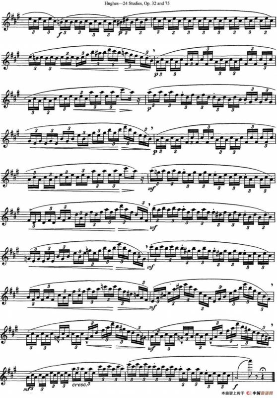 胡埃斯24首长笛练习曲Op.32（NO.13）