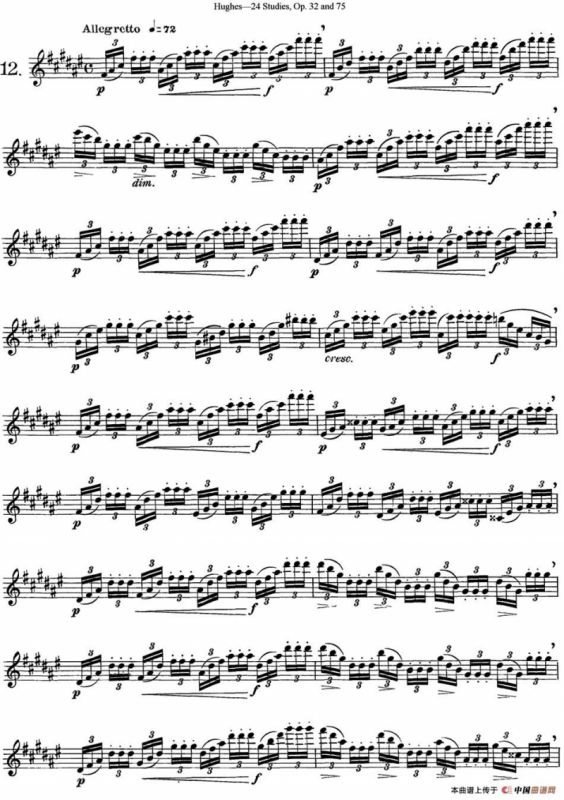胡埃斯24首长笛练习曲Op.32（NO.12）