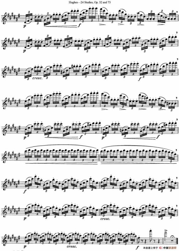 胡埃斯24首长笛练习曲Op.32（NO.12）