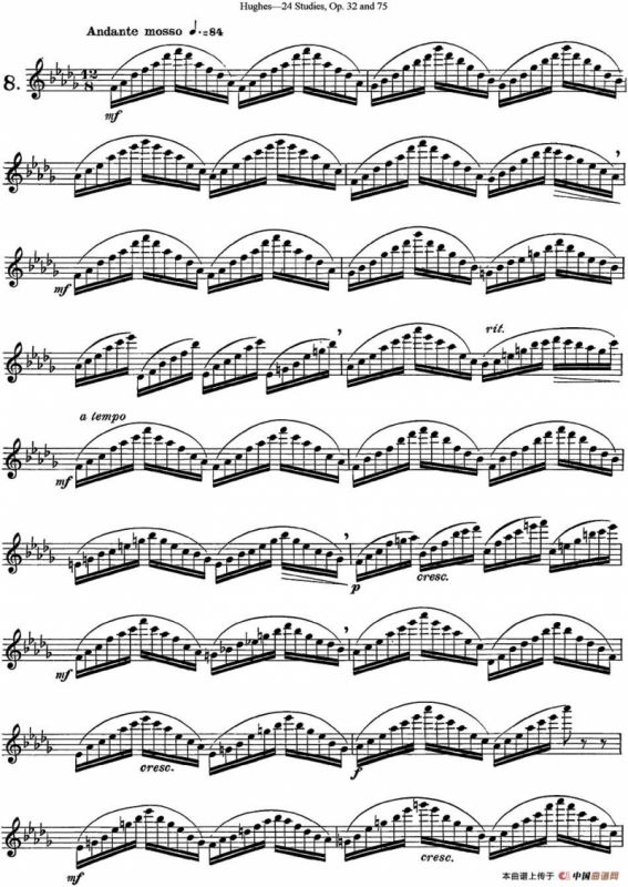 胡埃斯24首长笛练习曲Op.32（NO.8）