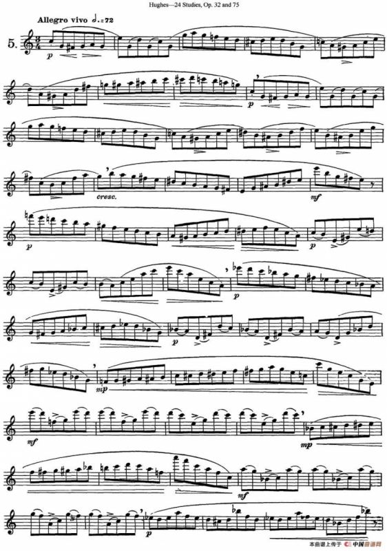 胡埃斯24首长笛练习曲Op.32（NO.5）