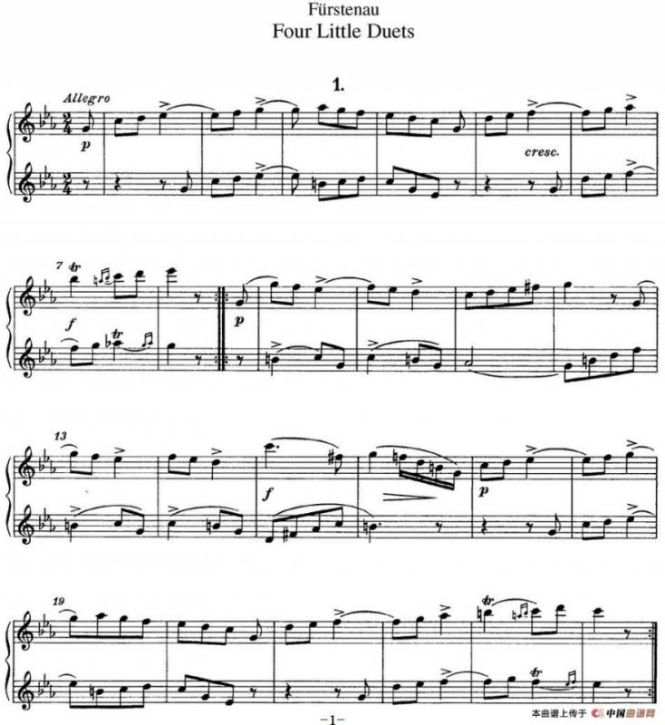 福斯特劳长笛重奏4小段