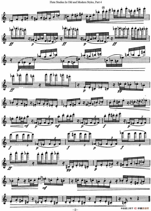 斯勒新老风格长笛练习重奏曲（第四部分）（NO.24）