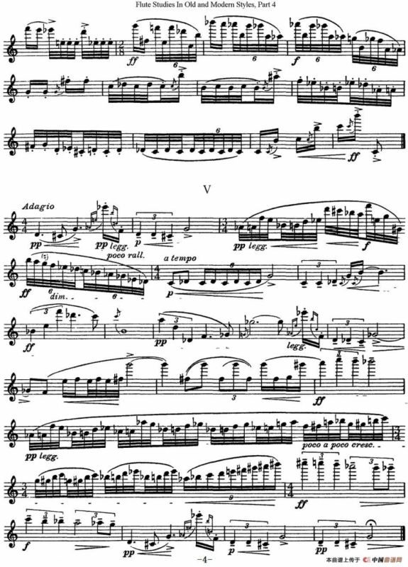 斯勒新老风格长笛练习重奏曲（第四部分）（NO.24）