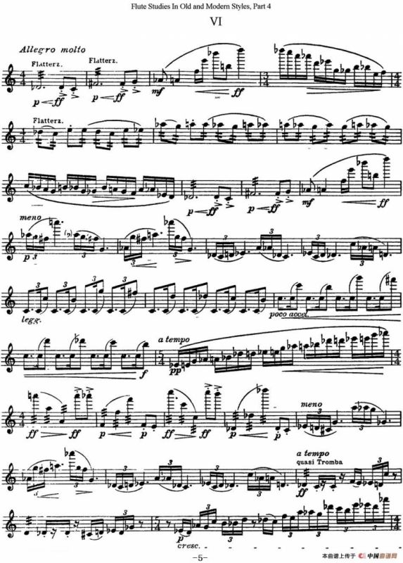 斯勒新老风格长笛练习重奏曲（第四部分）（NO.24）