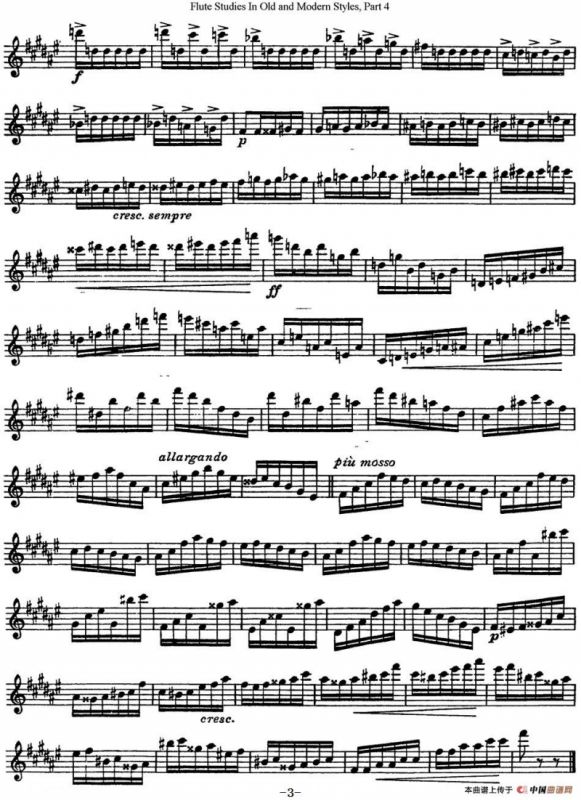 斯勒新老风格长笛练习重奏曲（第四部分）（NO.21）