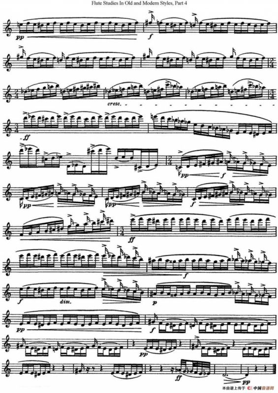 斯勒新老风格长笛练习重奏曲（第四部分）（NO.16）
