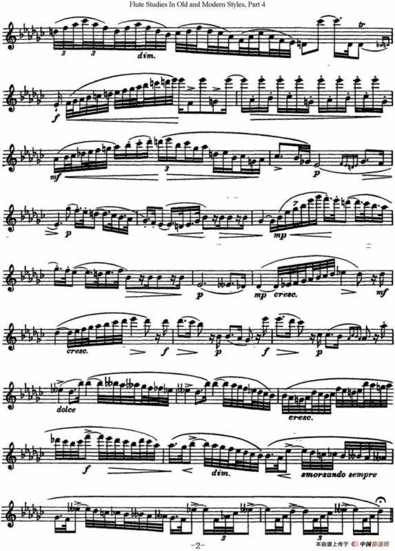 斯勒新老风格长笛练习重奏曲（第四部分）（NO.13）