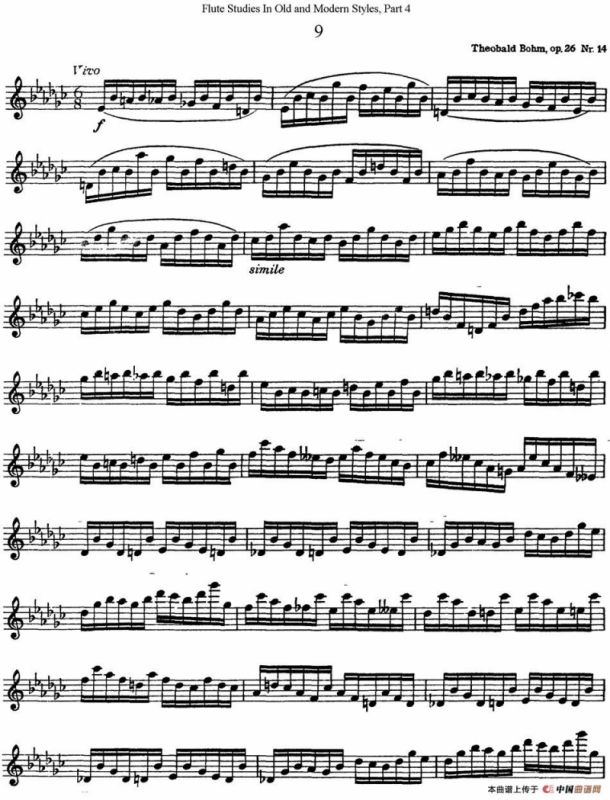 斯勒新老风格长笛练习重奏曲（第四部分）（NO.9）