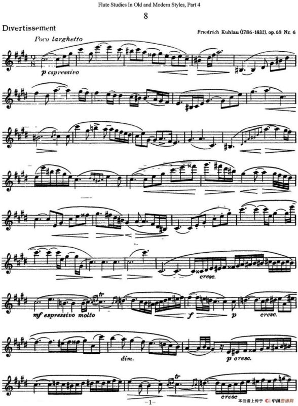 斯勒新老风格长笛练习重奏曲（第四部分）（NO.8）