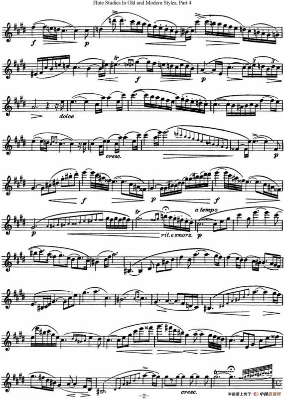 斯勒新老风格长笛练习重奏曲（第四部分）（NO.8）