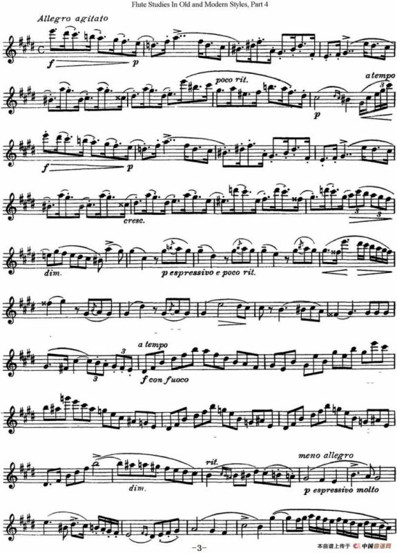 斯勒新老风格长笛练习重奏曲（第四部分）（NO.8）
