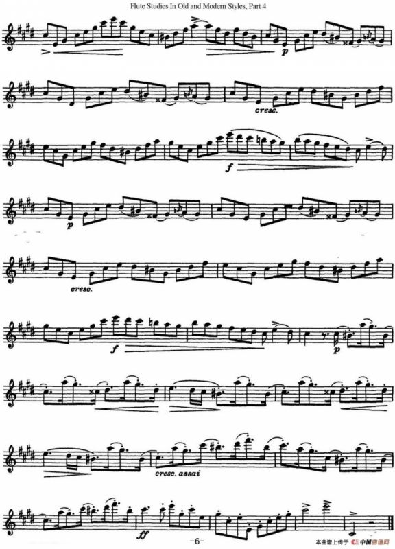 斯勒新老风格长笛练习重奏曲（第四部分）（NO.8）