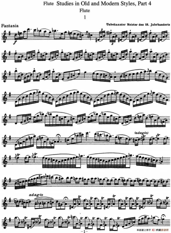 斯勒新老风格长笛练习重奏曲（第四部分）（NO.1-NO.2）