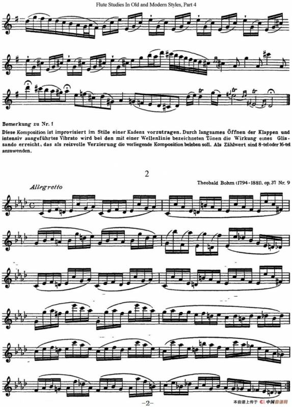 斯勒新老风格长笛练习重奏曲（第四部分）（NO.1-NO.2）