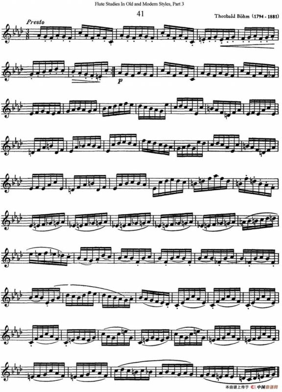 斯勒新老风格长笛练习重奏曲（第三部分）（NO.41）